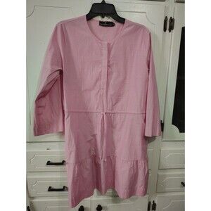 Tuckernuck Pomander Place Pink  Dress Size Medium V-Neck  3/4 Sleeve Pockets